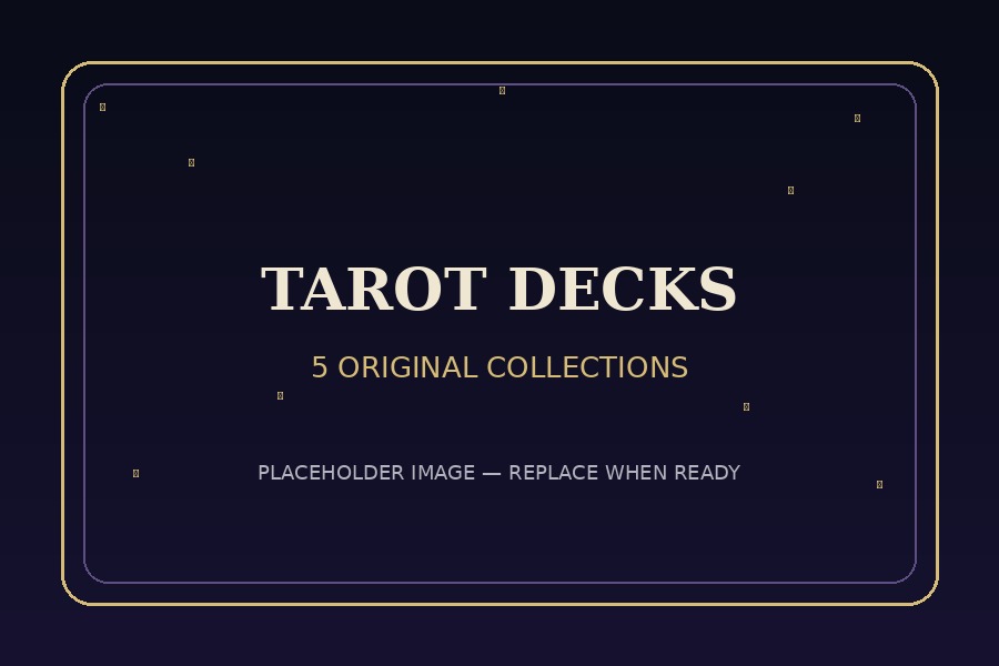 Preview placeholder for five Midnight Dream Oracle tarot deck collections